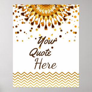 Personalised Quote Gold Vintage Lotus Flower Poster