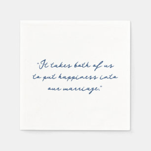 Personalised Quote or Song Lyric Wedding Napkin