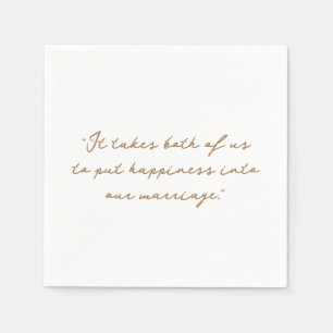 Personalised Quote or Song Lyric Wedding Napkin