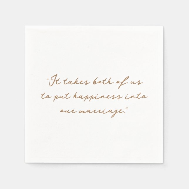 Personalised Quote or Song Lyric Wedding Napkin (Front)