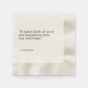 Personalised Quote or Song Lyric Wedding Napkins