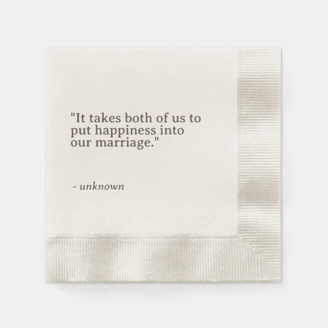 Personalised Quote or Song Lyric Wedding Napkins (Front)