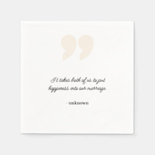 Personalised Quote or Song Lyrics Wedding Napkins