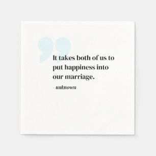 Personalised Quote or Song Lyrics Wedding Napkins