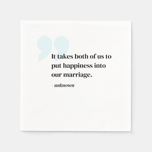 Personalised Quote or Song Lyrics Wedding Napkins (Front)