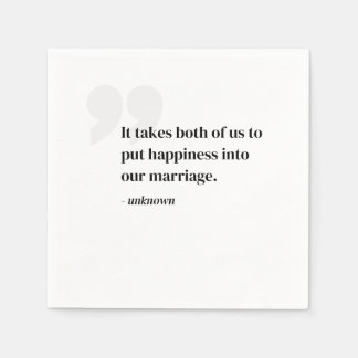 Personalised Quote or Song Lyrics Wedding Napkins