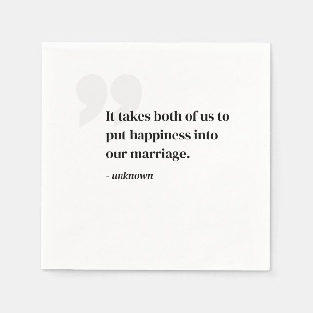 Personalised Quote or Song Lyrics Wedding Napkins (Front)