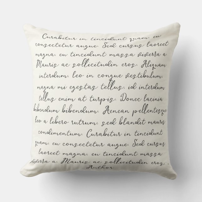 Personalised quote poem wedding vows cushion (Front)