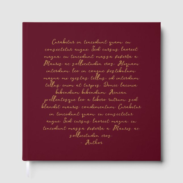 Personalised quote poem wedding vows guest book (Front)