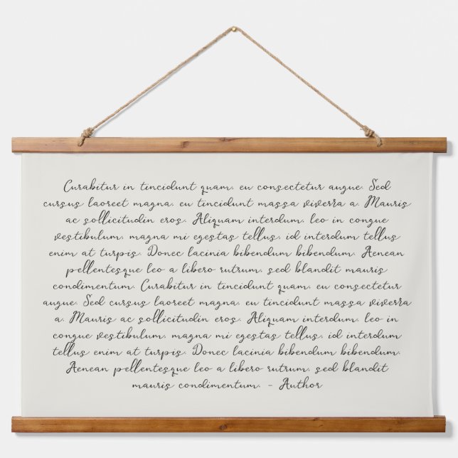 Personalised quote poem wedding vows hanging tapestry (Front)