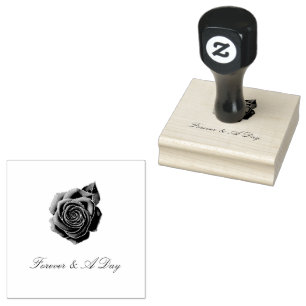 Personalised Quote Rose Wedding  Rubber Stamp