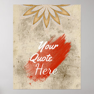 Personalised Quote Vintage Lotus Flower Custom Poster