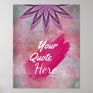 Personalised Quote Vintage Lotus Flower Custom Poster