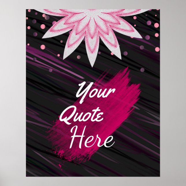 Personalised Quote Vintage Lotus Flower Custom Poster (Front)