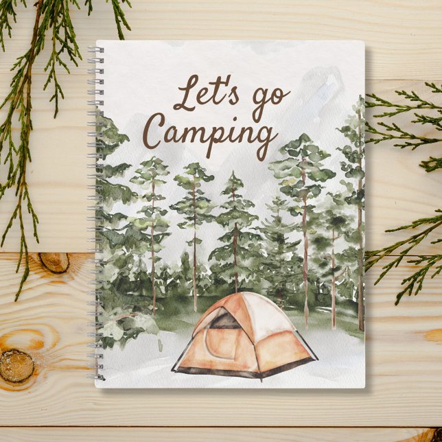 Personalised Quote Watercolor Camping in Nature  Notebook (In situ)