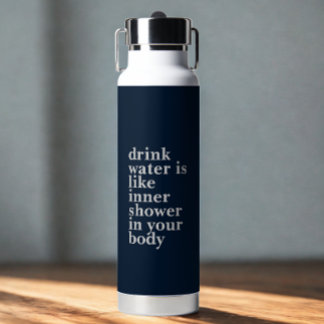 Personalised quote white fonts water bottle