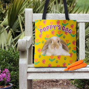 Personalised Rabbit Gift, Fun Pet Photo Accessory Tote Bag