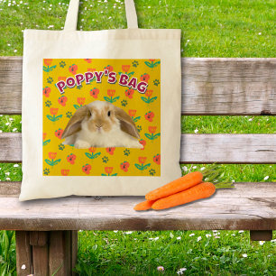 Personalised Rabbit Gift, Fun Pet Photo Accessory Tote Bag