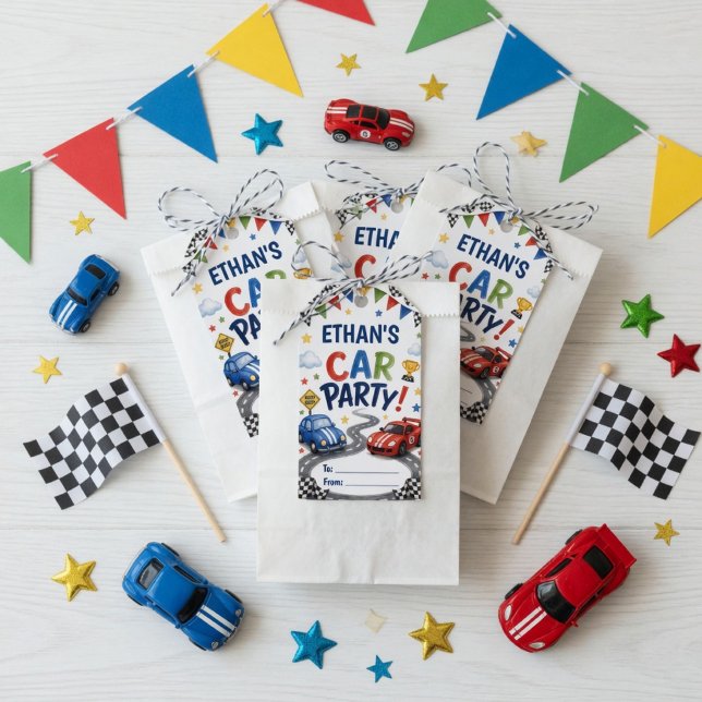 Personalised Race Car Birthday Gift  Tags (Creator Uploaded)