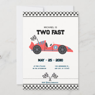 Personalised Race Car Birthday Invitation