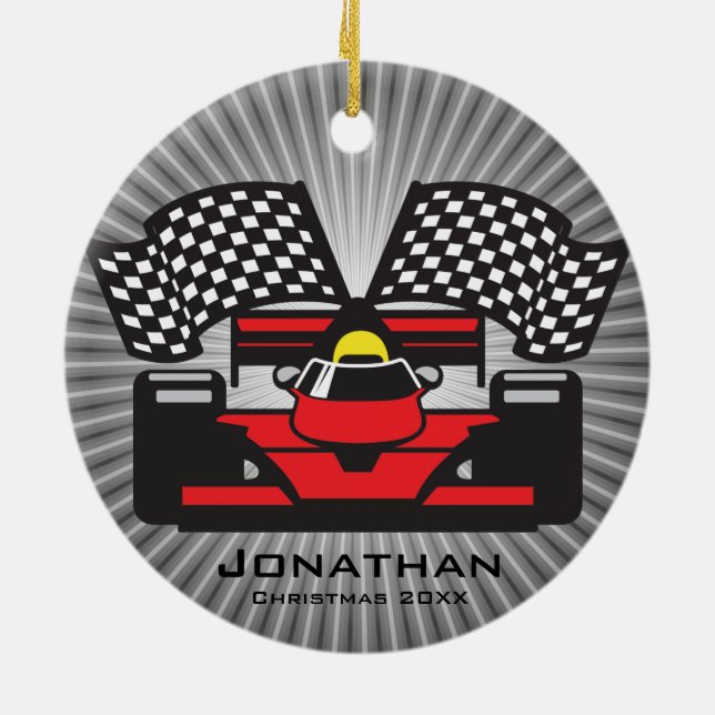 Personalised Race Car Ornament (Back)