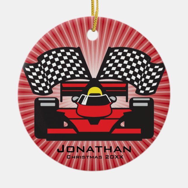 Personalised Race Car Ornament (Front)
