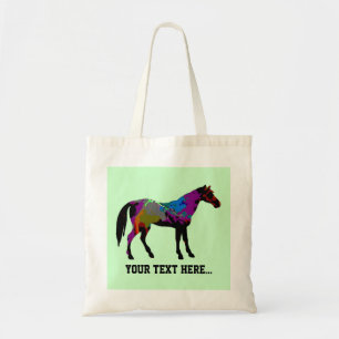Personalised Race Horse Design On Mint Green Tote Bag