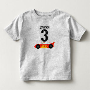Personalised Racecar 3rd Birthday Party Toddler T-Shirt