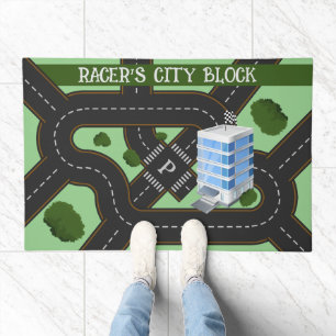 Personalised Racer's City Block Play Mat