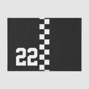 Personalised Racing Flag Black And White Tissue Paper