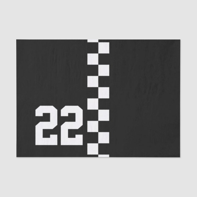 Personalised Racing Flag Black And White Tissue Paper (Front)