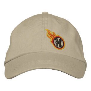Personalised Racing Flames Bullet Monogram Embroidered Hat