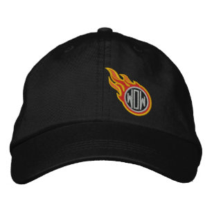 Personalised Racing Flames Bullet Monogram Embroidered Hat