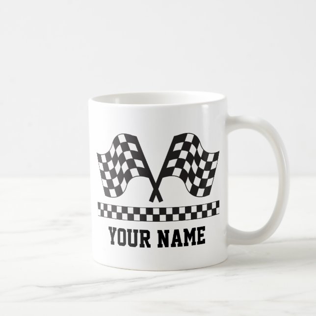 Personalised Racing Rally Flags Gift Coffee Mug (Right)
