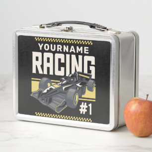 Personalised Racing Team Fast Race Car Driver  Metal Lunch Box