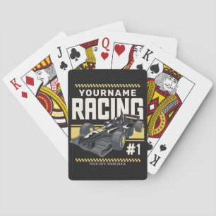 Personalised Racing Team Fast Race Car Driver  Playing Cards