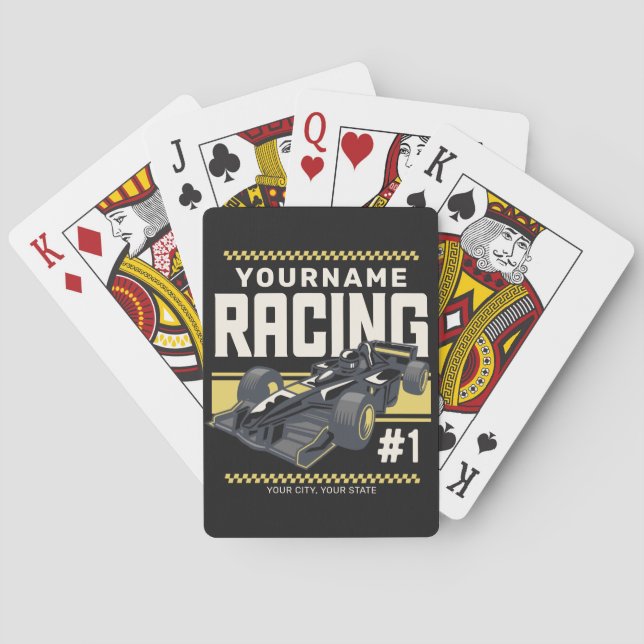 Personalised Racing Team Fast Race Car Driver  Playing Cards (Back)