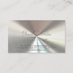 Personalised Radial Metallic Look - Chrome Business Card