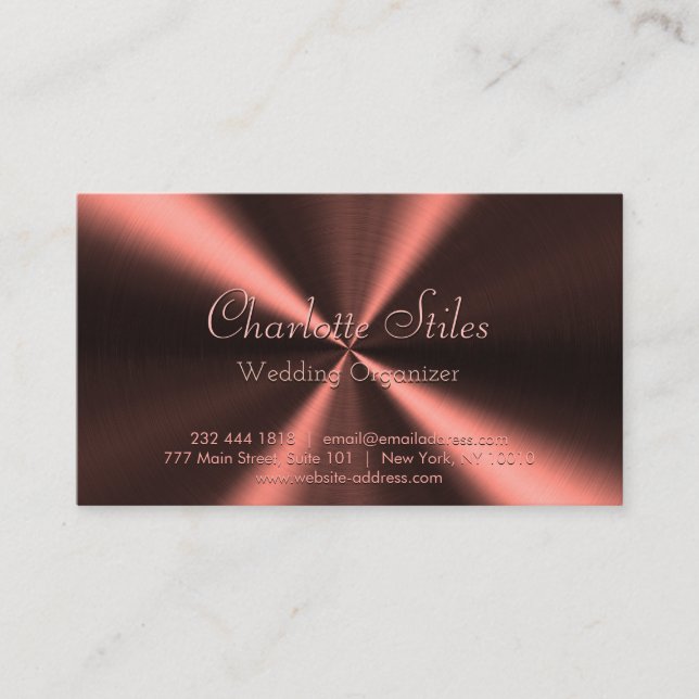 Personalised Radial Metallic Look - Copper Business Card (Front)