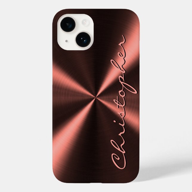 Personalised Radial Metallic Look - Copper Case-Mate iPhone Case (Back)