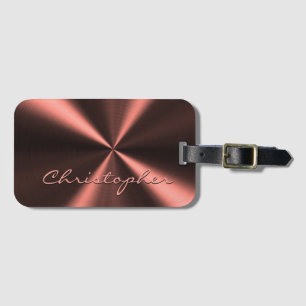 Personalised Radial Metallic Look - Copper Luggage Tag