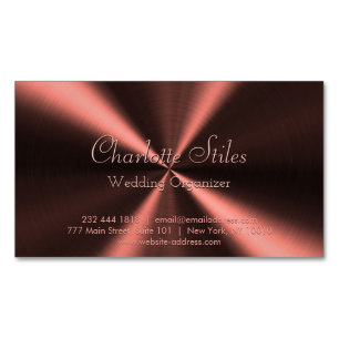 Personalised Radial Metallic Look - Copper Magnetic Business Card