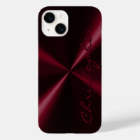 Personalised Radial Metallic Look - Dark Red