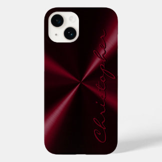 Personalised Radial Metallic Look - Dark Red Case-Mate iPhone 14 Case