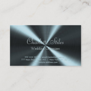 Personalised Radial Metallic Look - Light Blue Business Card