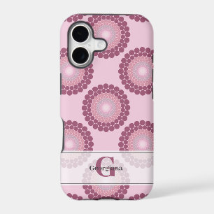Personalised Radiant Dusky Rose Polka Dot Mandala