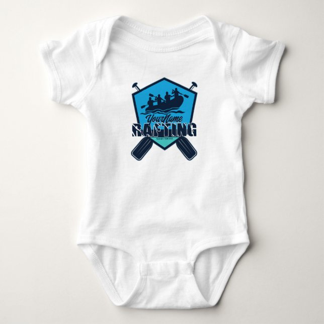 Personalised Rafting Whitewater River Adventure  Baby Bodysuit (Front)