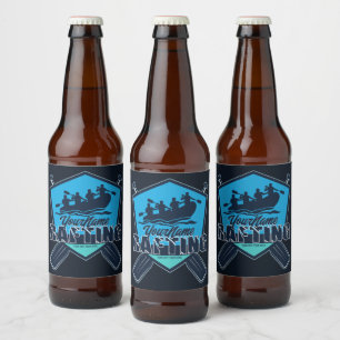 Personalised Rafting Whitewater River Adventure Beer Bottle Label