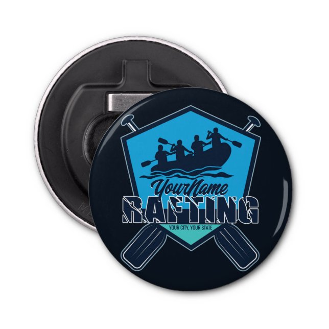 Personalised Rafting Whitewater River Adventure Bottle Opener (Front)