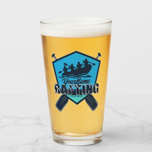 Personalised Rafting Whitewater River Adventure Glass (Front Filled)